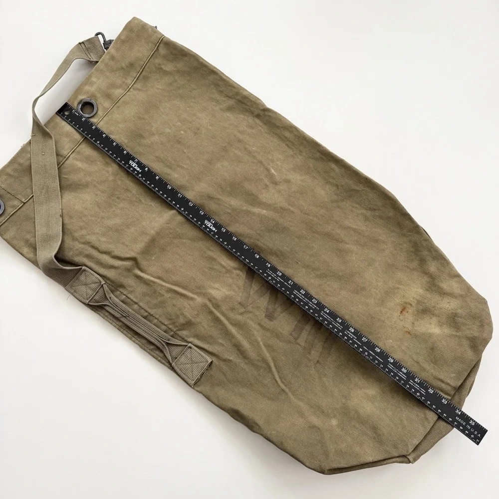 + Vintage Military Single Strap Duffle Sea Bag Khaki Canvas Gear Bag Guatemala